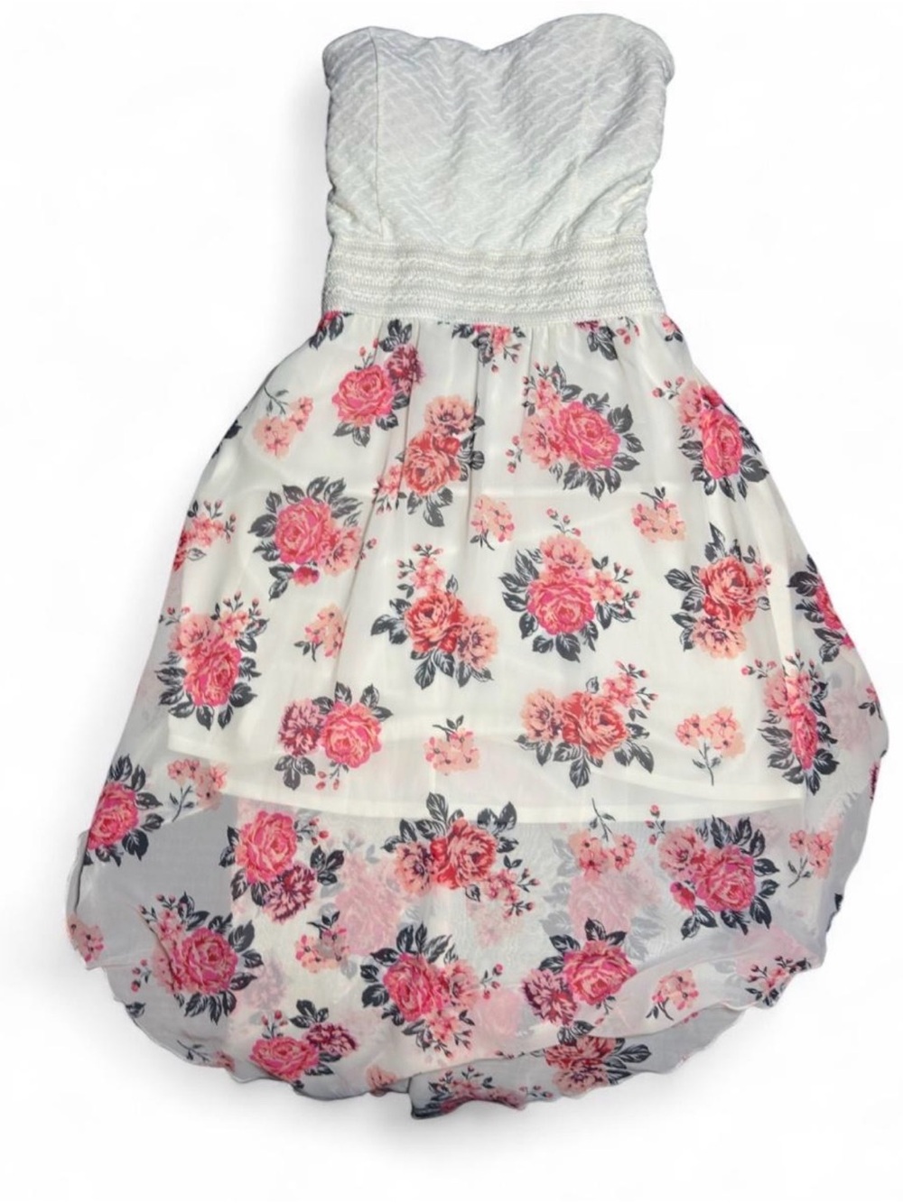 No Boundaries strapless floral dress size xl brand new with tags